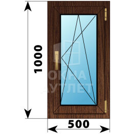 Поворотно-откидное окно из дуба 500×1000 ОА-45069