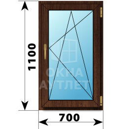 Поворотно-откидное окно из дуба 700×1100 ОА-45486
