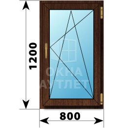 Поворотно-откидное окно из дуба 800×1200 ОА-45717