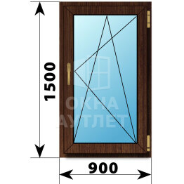 Поворотно-откидное окно из дуба 900×1500 ОА-49979
