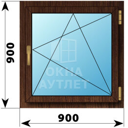Поворотно-откидное окно из дуба 900×900 ОА-45570