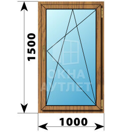Поворотно-откидное окно из лиственницы 1000×1500 ОА-45462