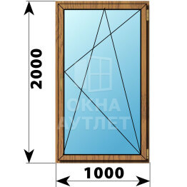Поворотно-откидное окно из лиственницы 1000×2000 ОА-45861