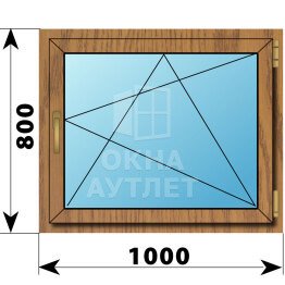 Поворотно-откидное окно из лиственницы 1000×800 ОА-49172