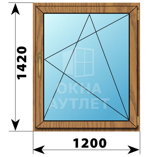 Поворотно-откидное окно из лиственницы 1200×1420 ОА-45597