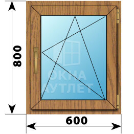 Поворотно-откидное окно из лиственницы 600×800 ОА-44337