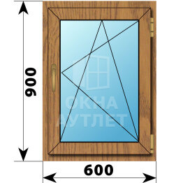 Поворотно-откидное окно из лиственницы 600×900 ОА-44454