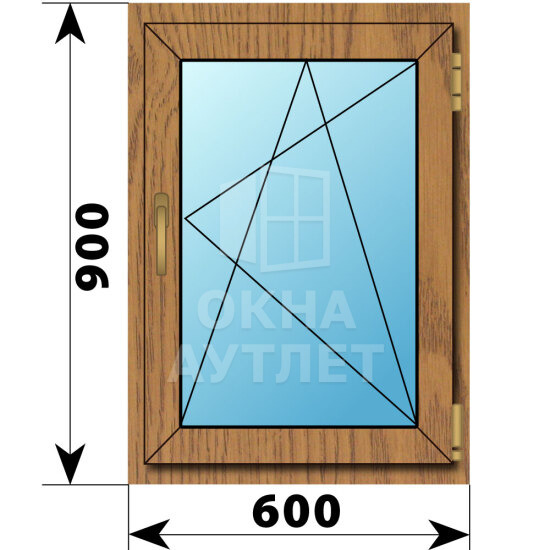 Поворотно-откидное окно из лиственницы 600×900 ОА-44454