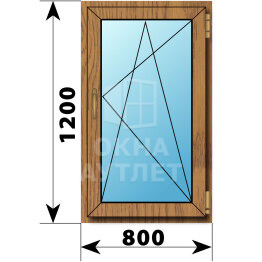 Поворотно-откидное окно из лиственницы 800×1200 ОА-44871