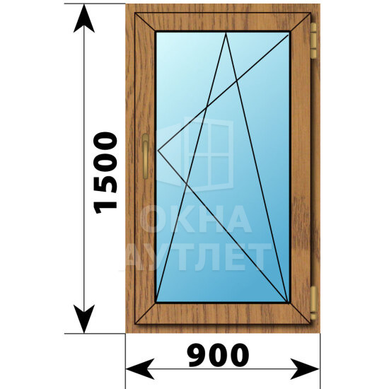 Поворотно-откидное окно из лиственницы 900×1500 ОА-49394