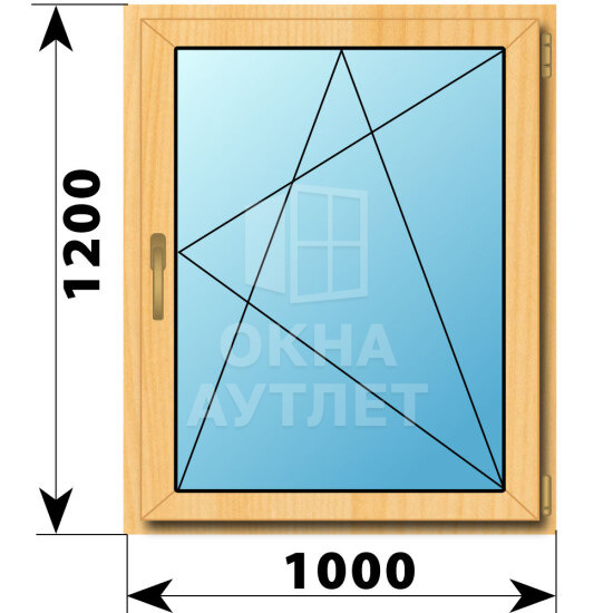 Поворотно-откидное окно из сосны 1000×1200 ОА-41752
