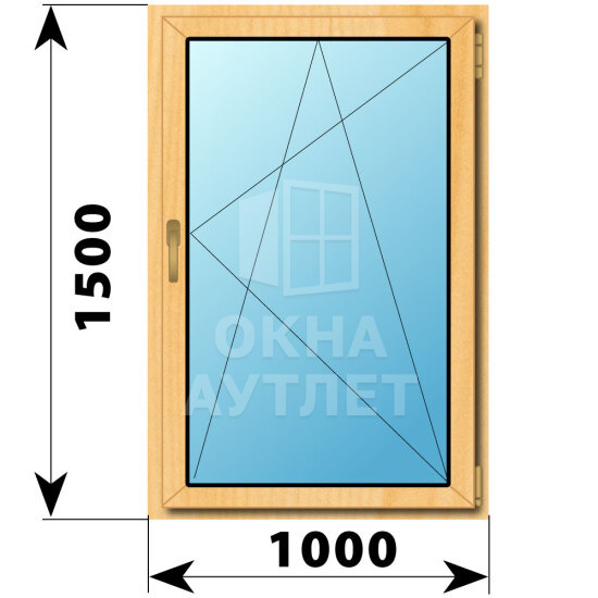 Поворотно-откидное окно из сосны 1000×1500 ОА-43240