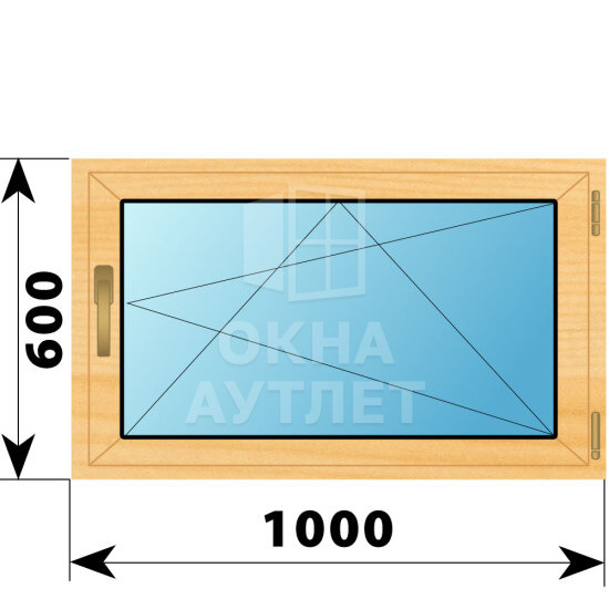 Поворотно-откидное окно из сосны 1000×600 ОА-41173