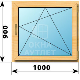 Поворотно-откидное окно из сосны 1000×900 ОА-43159