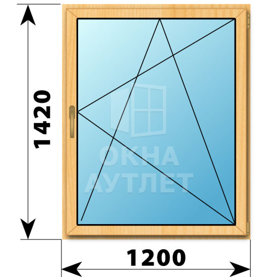 Поворотно-откидное окно из сосны 1200×1420 ОА-41965