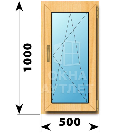 Поворотно-откидное окно из сосны 500×1000 ОА-41419