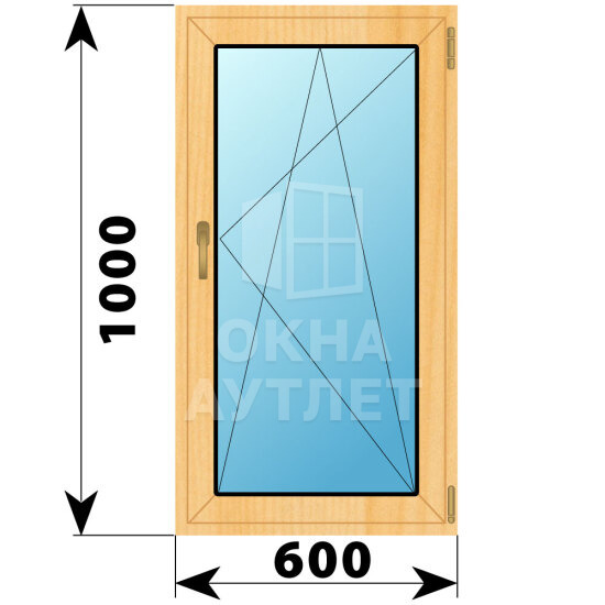 Поворотно-откидное окно из сосны 600×1000 ОА-41476