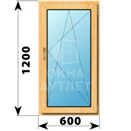 Поворотно-откидное окно из сосны 600×1200 ОА-41539