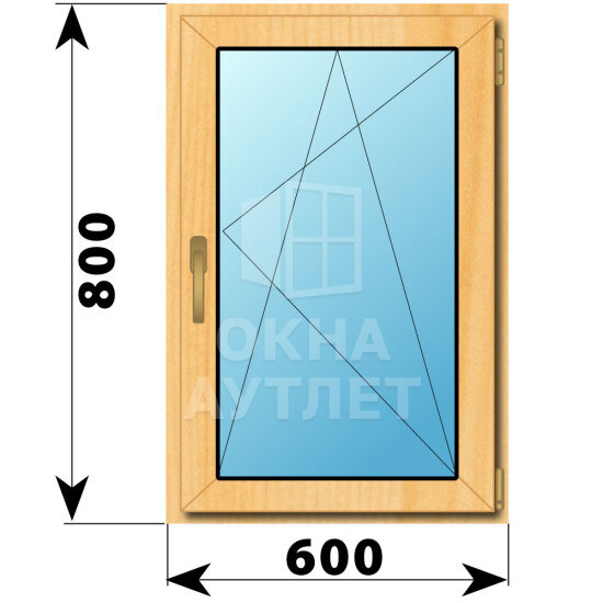 Поворотно-откидное окно из сосны 600×800 ОА-41377