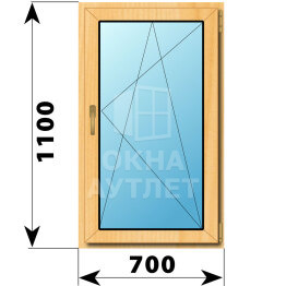 Поворотно-откидное окно из сосны 700×1100 ОА-41563