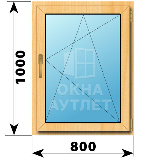 Поворотно-откидное окно из сосны 800×1000 ОА-41584