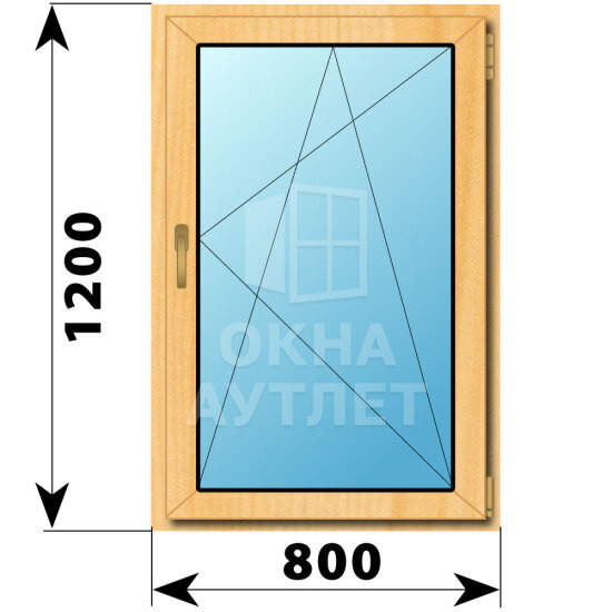 Поворотно-откидное окно из сосны 800×1200 ОА-41650