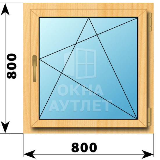 Поворотно-откидное окно из сосны 800×800 ОА-41485