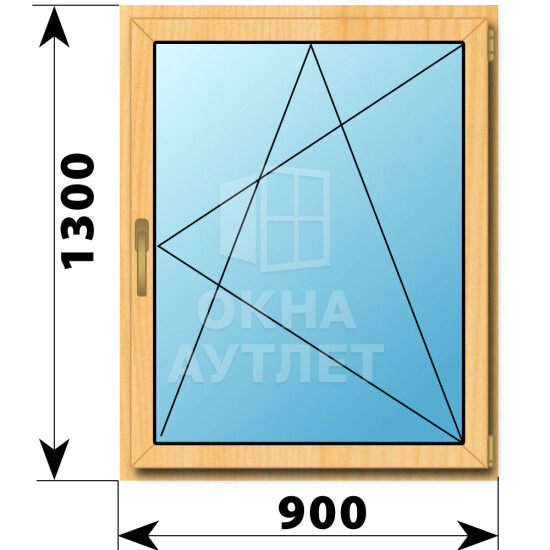 Поворотно-откидное окно из сосны 900×1300 ОА-43201