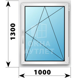 Поворотно-откидное пластиковое окно 1000×1300 ОА-39679
