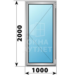 Поворотное алюминиевое окно 1000×2000 ОА-54679
