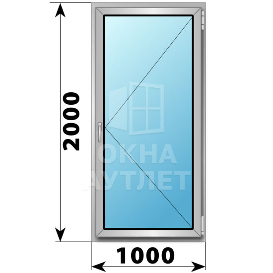 Поворотное алюминиевое окно 1000×2000 ОА-54679