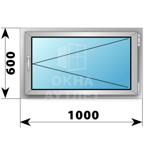 Поворотное алюминиевое окно 1000×600 ОА-53863