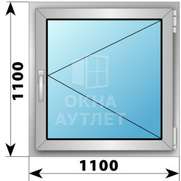 Поворотное алюминиевое окно 1100×1100 ОА-54379