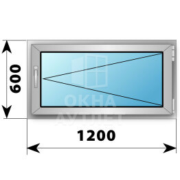 Поворотное алюминиевое окно 1200×600 ОА-53489