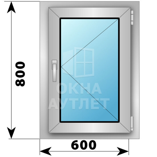 Поворотное алюминиевое окно 600×800 ОА-53959