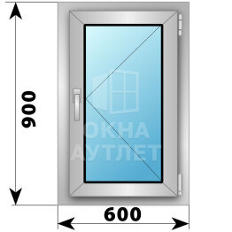 Поворотное алюминиевое окно 600×900 ОА-53995