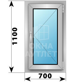 Поворотное алюминиевое окно 700×1100 ОА-54127
