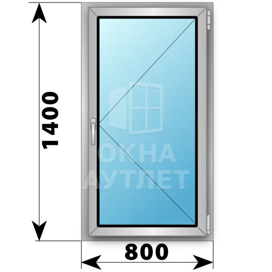 Поворотное алюминиевое окно 800×1400 ОА-54358