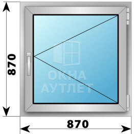 Поворотное алюминиевое окно 870×870 ОА-54106