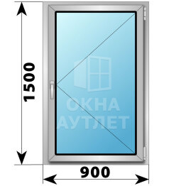 Поворотное алюминиевое окно 900×1500 ОА-53665