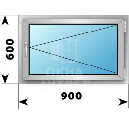 Поворотное алюминиевое окно 900×600 ОА-53836