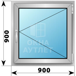 Поворотное алюминиевое окно 900×900 ОА-54139