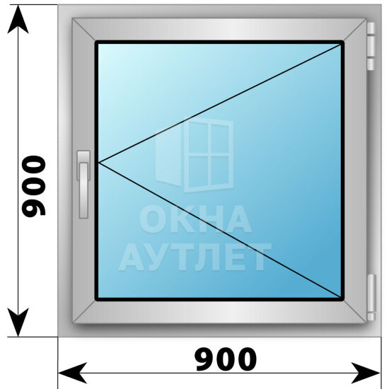 Поворотное алюминиевое окно 900×900 ОА-54139