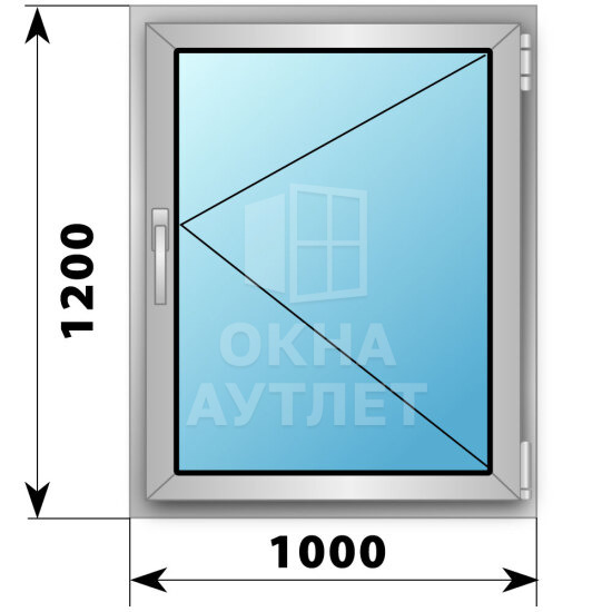 Поворотное деревянно-алюминиевое окно 1000×1200 ОА-49526