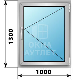Поворотное деревянно-алюминиевое окно 1000×1300 ОА-49628
