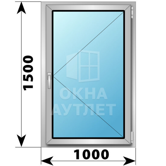 Поворотное деревянно-алюминиевое окно 1000×1500 ОА-49802