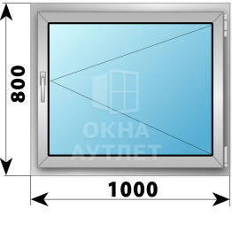 Поворотное деревянно-алюминиевое окно 1000×800 ОА-44961