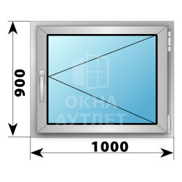 Поворотное деревянно-алюминиевое окно 1000×900 ОА-45171