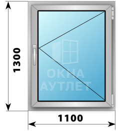 Поворотное деревянно-алюминиевое окно 1100×1300 ОА-49712