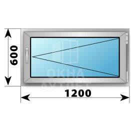 Поворотное деревянно-алюминиевое окно 1200×600 ОА-44841